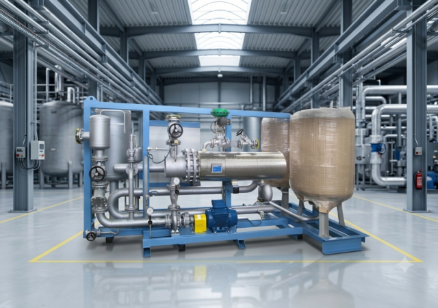 Waste Heat Hot Water Heating System installed in an industrial plant